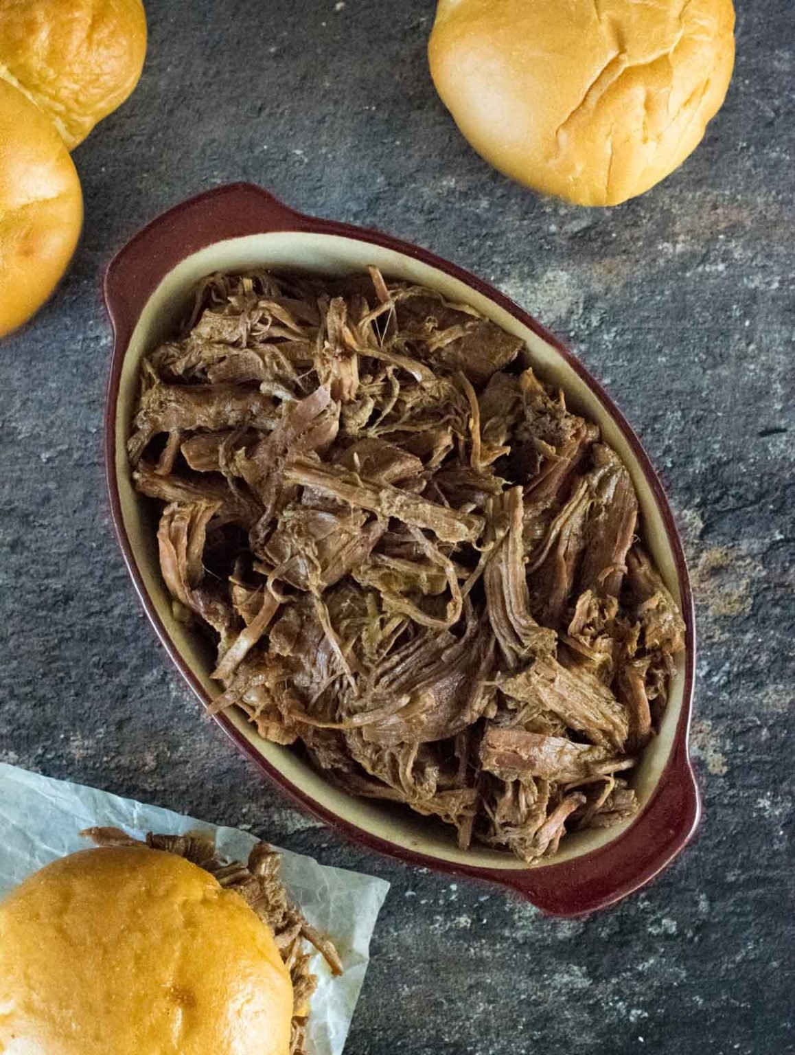 Slow Cooker Shredded Beef Sandwiches - Fox Valley Foodie