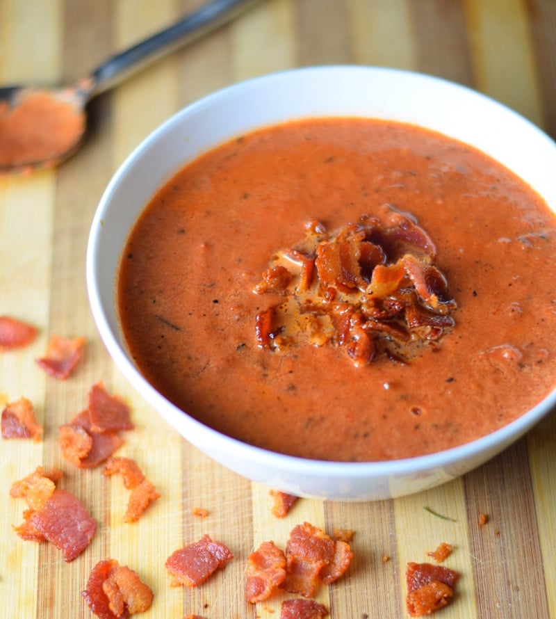 Fire Roasted Tomato Soup Recipe with Bacon