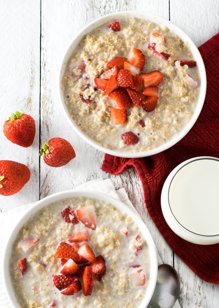 Strawberries and Cream Oatmeal - Fox Valley Foodie