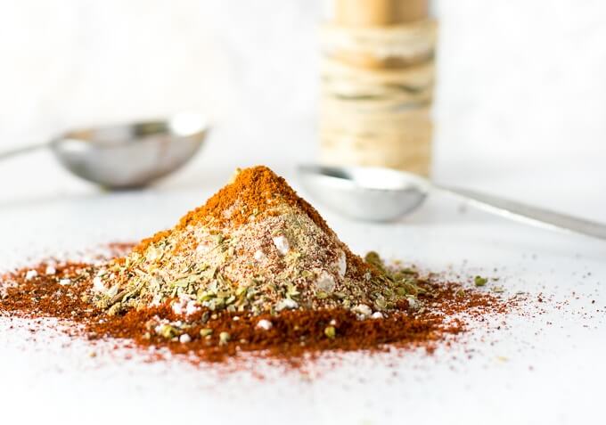 Homemade taco seasoning close up