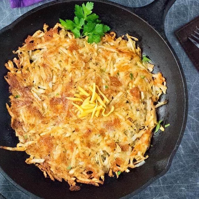 Cheddar-Crusted Homemade Hash Browns - Fox Valley Foodie