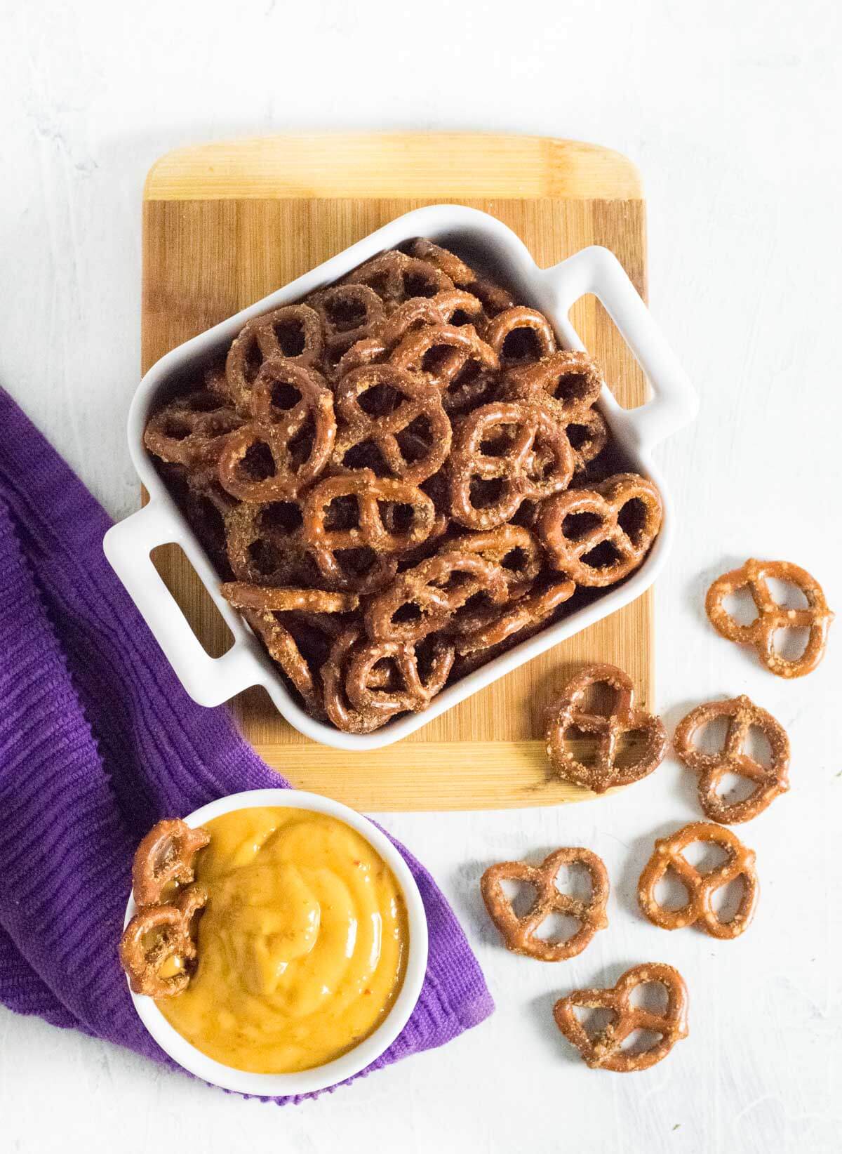 Homemade seasoned pretzels.