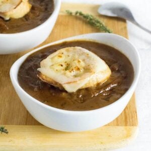 Creamy French onion soup recipe.