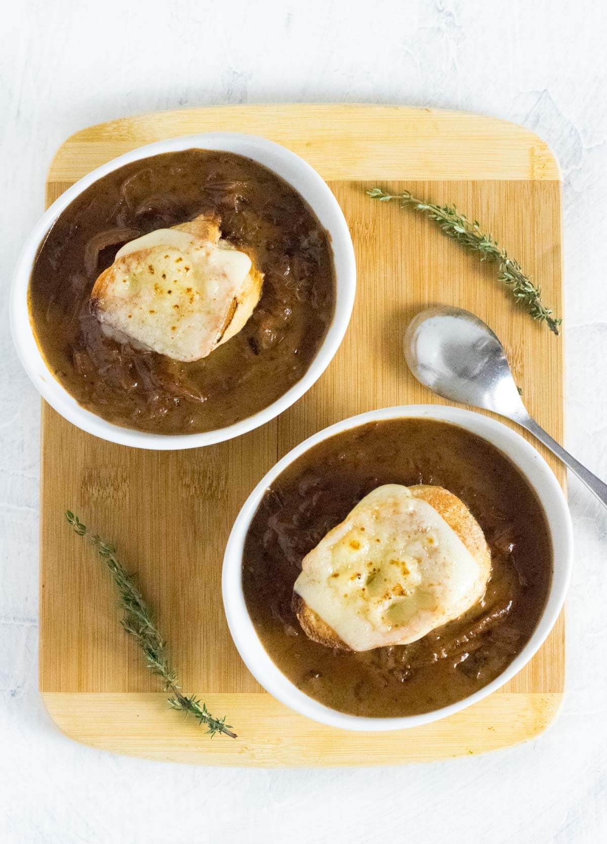 French onion soup with heavy cream.