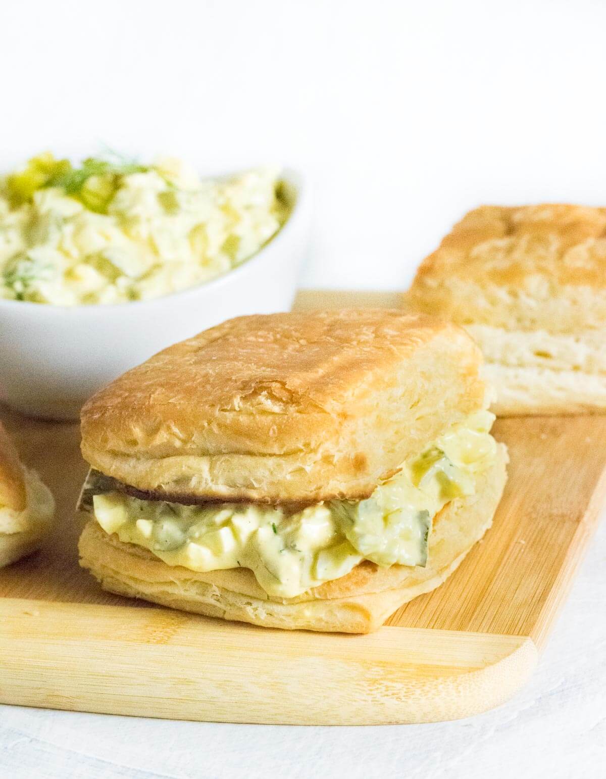 Egg salad with pickles.