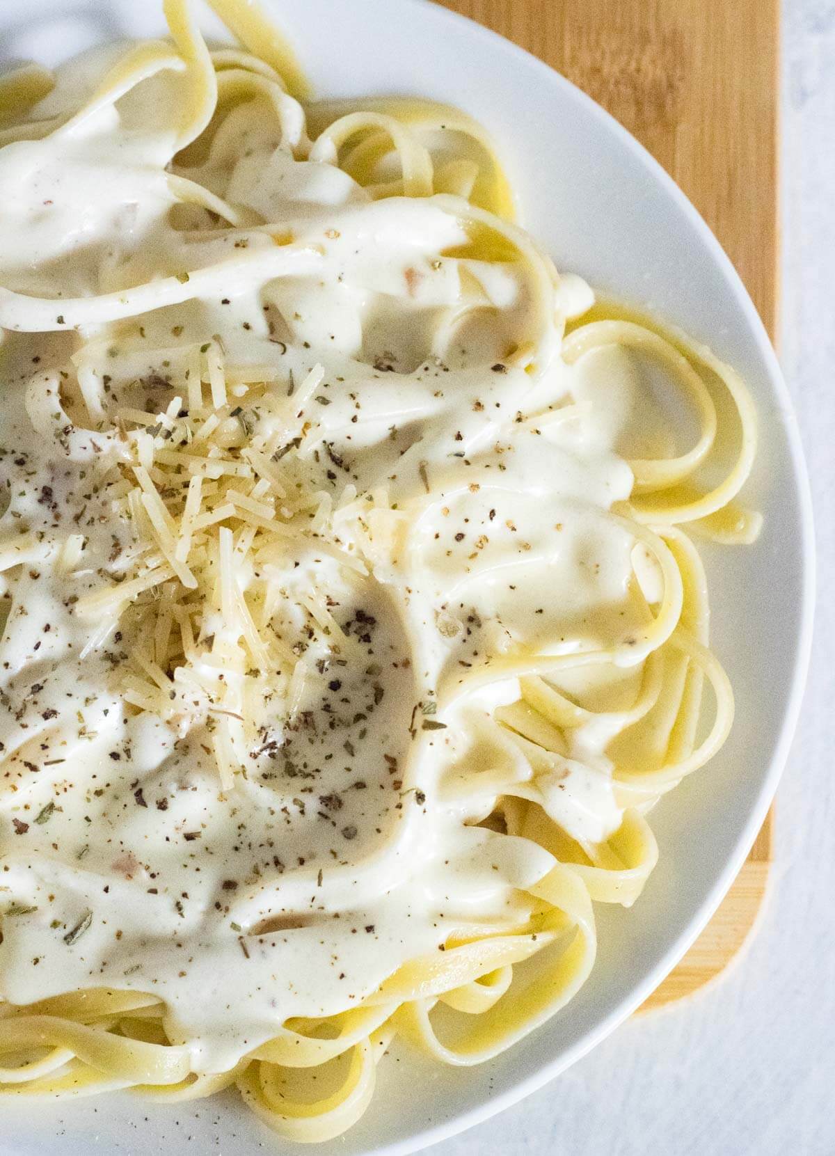 Cream cheese alfredo sauce.